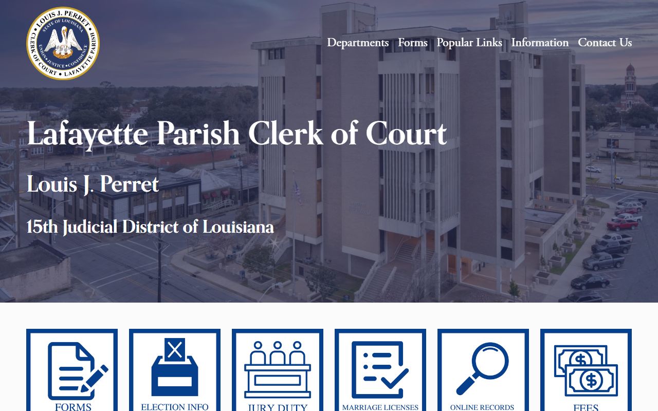Lafayette Parish Clerk of Court for Lafayette city felony records access