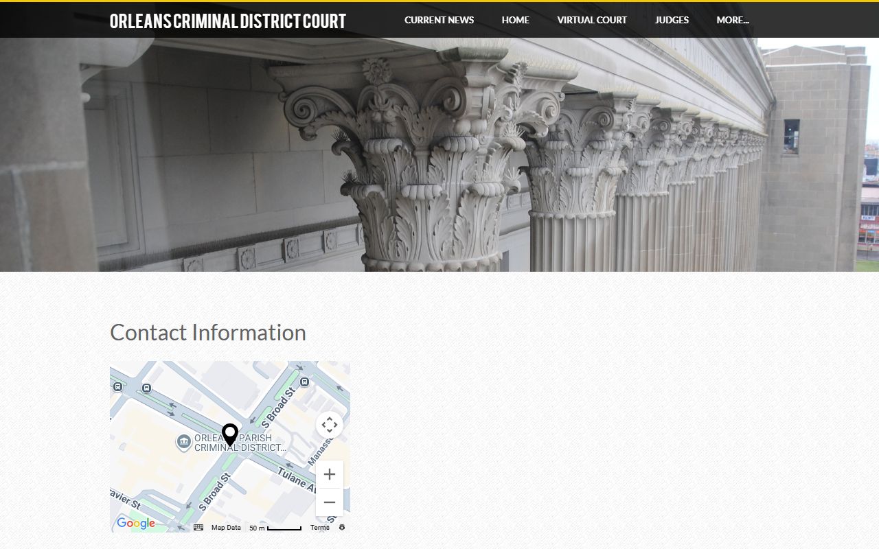Orleans Parish Criminal District Court contact information for New Orleans felony records requests