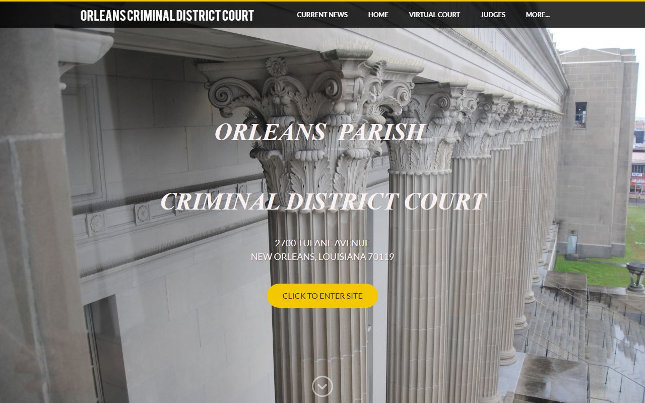 Orleans Parish Criminal District Court for New Orleans felony records