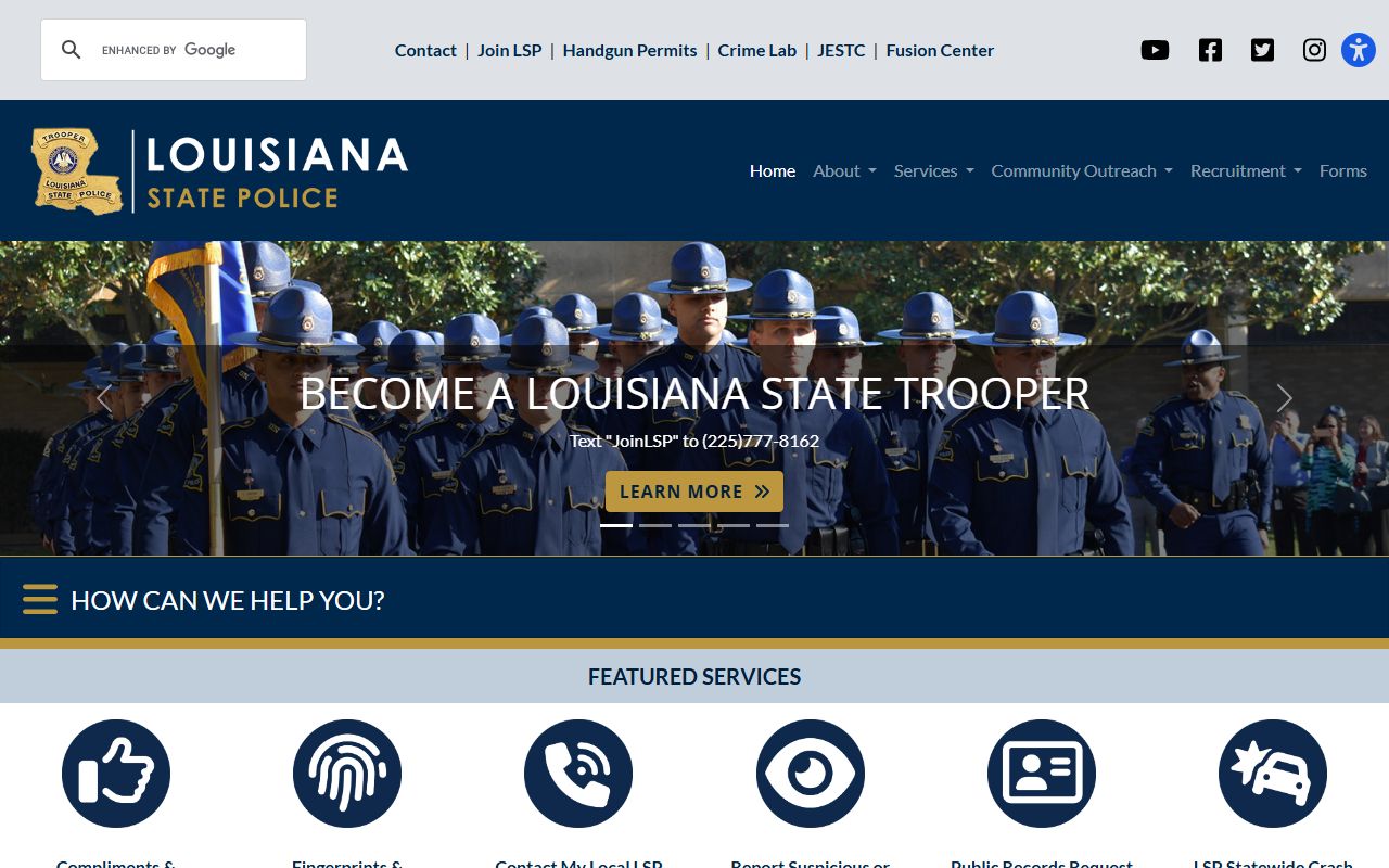 Louisiana State Police background check services for Plaquemines Parish felony records