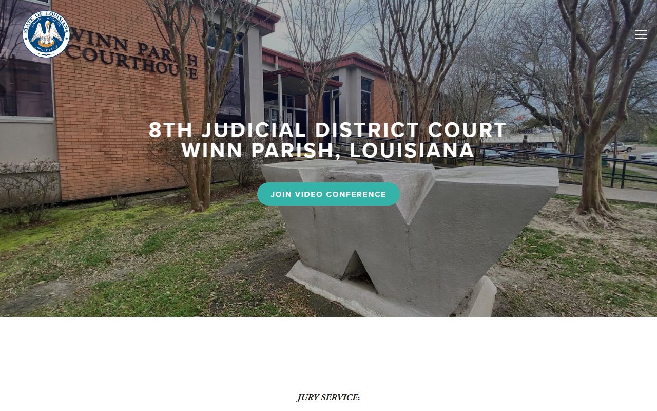 8th Judicial District Court website for Winn Parish felony cases in Winnfield